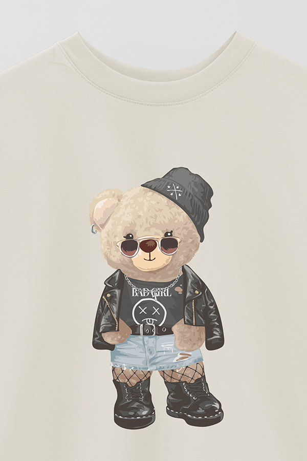 REMERA OVER ESTAMPADA UNISEX TEDDY BAD GIRL