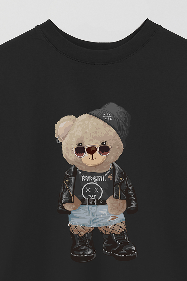 REMERA OVER ESTAMPADA UNISEX TEDDY BAD GIRL