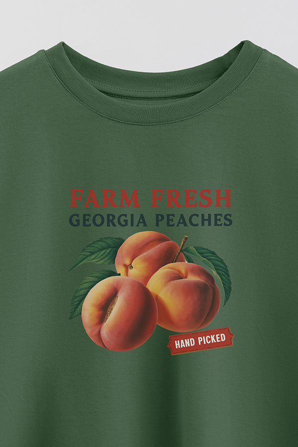 REMERA CROP ESTAMPADA HARVEST FARM FRESH GEORGIA PEACHES