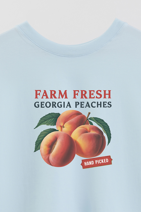 REMERA CROP ESTAMPADA HARVEST FARM FRESH GEORGIA PEACHES