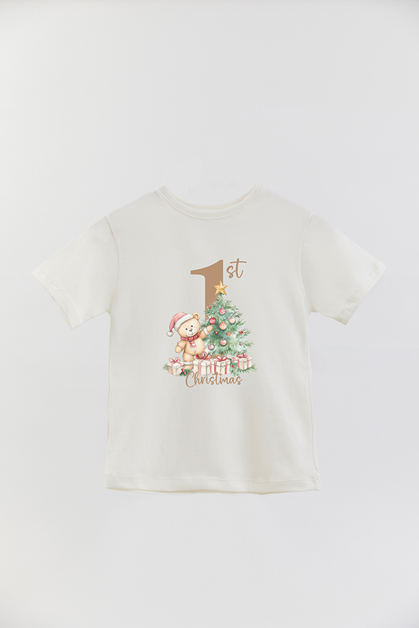 REMERA BASICA ESTAMPADA FIRST CHRISTMAS BEAR