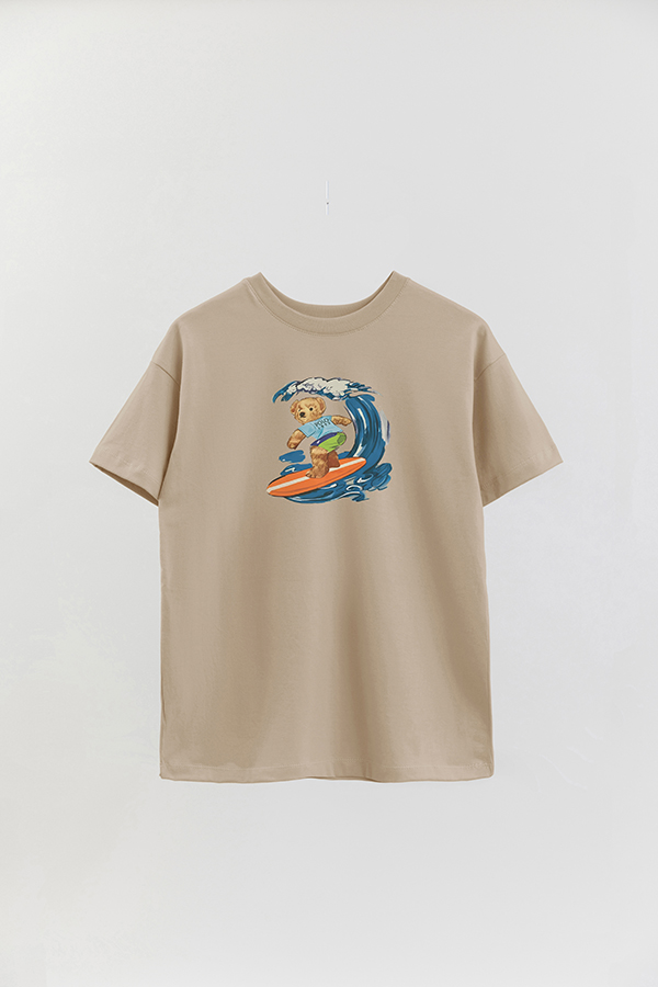 REMERA OVER ESTAMPADA UNISEX BEAR SURFER 2