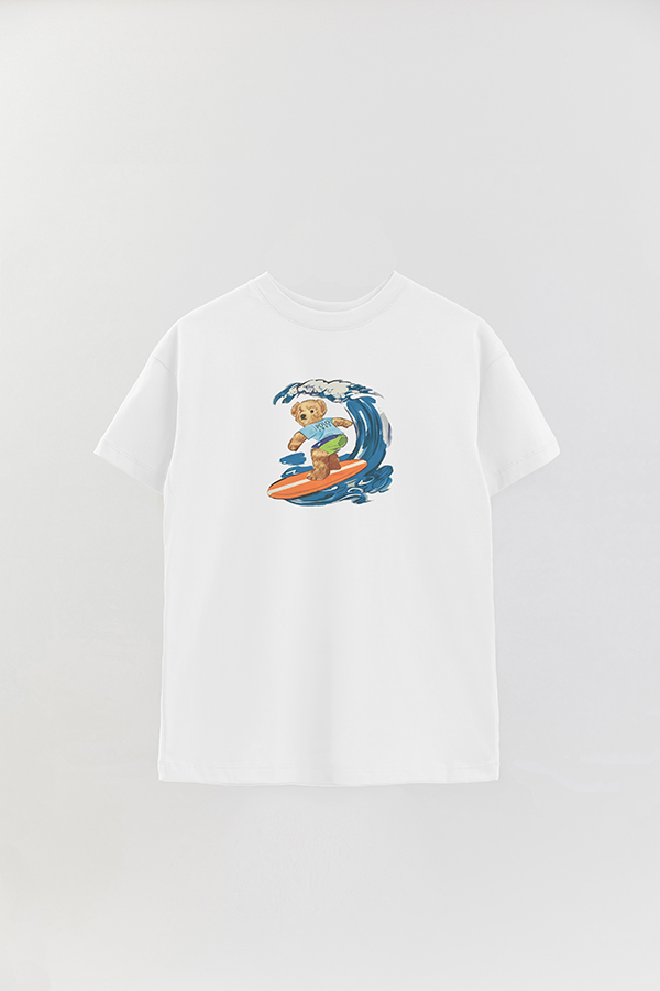 REMERA OVER ESTAMPADA UNISEX BEAR SURFER 2