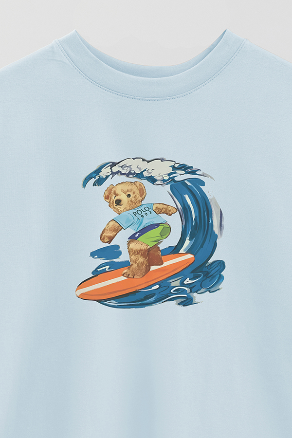 REMERA OVER ESTAMPADA UNISEX BEAR SURFER 2
