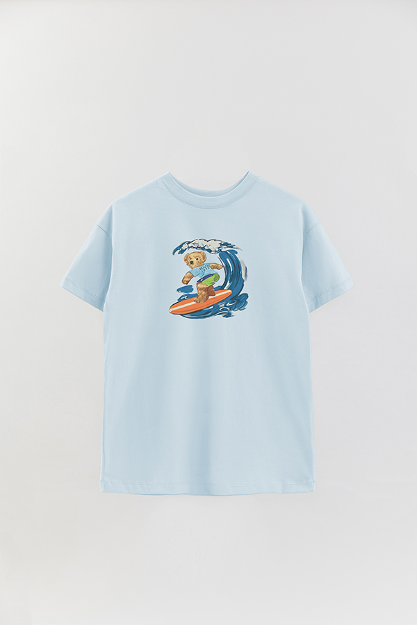 REMERA OVER ESTAMPADA UNISEX BEAR SURFER 2