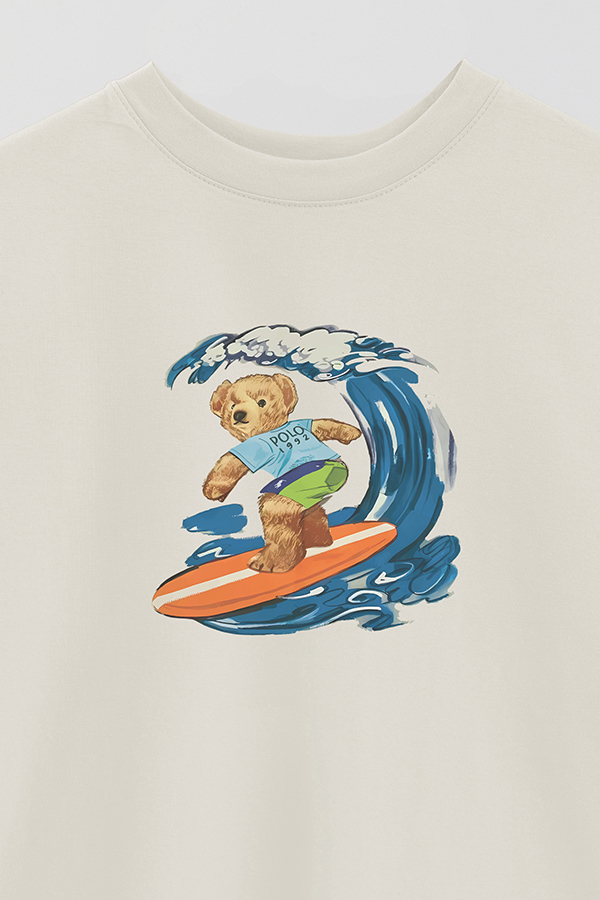 REMERA OVER ESTAMPADA UNISEX BEAR SURFER 2