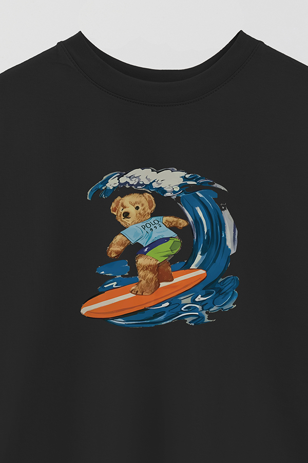 REMERA OVER ESTAMPADA UNISEX BEAR SURFER 2