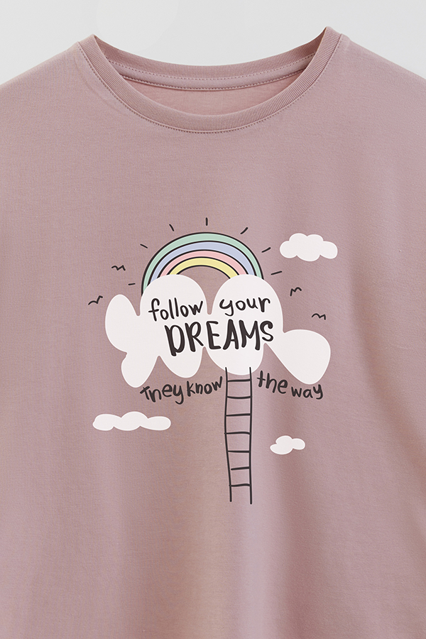 REMERA GIRL OVER FOLLOW YOUR DREAMS