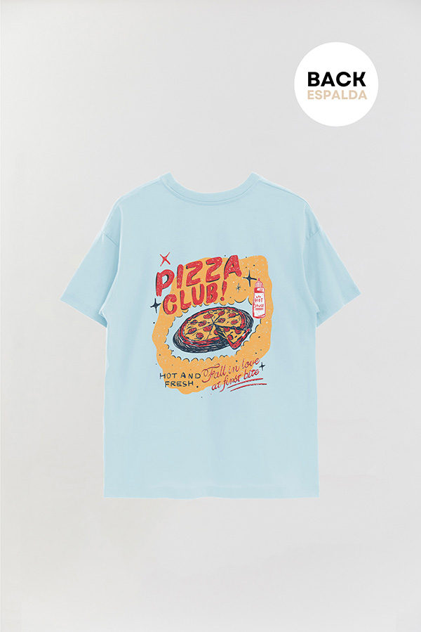 REMERA OVER FB ESTAMPADA PIZZA CLUB