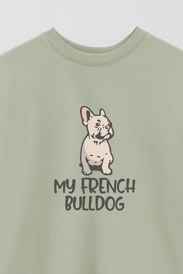 REMERA OVER ESTAMPADA DOG MY FRENCH BULLDOG
