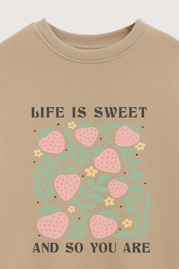 BUZO CREWNECK ESTAMPADO BOHO LIFE IS SWEET AND SO YOU ARE