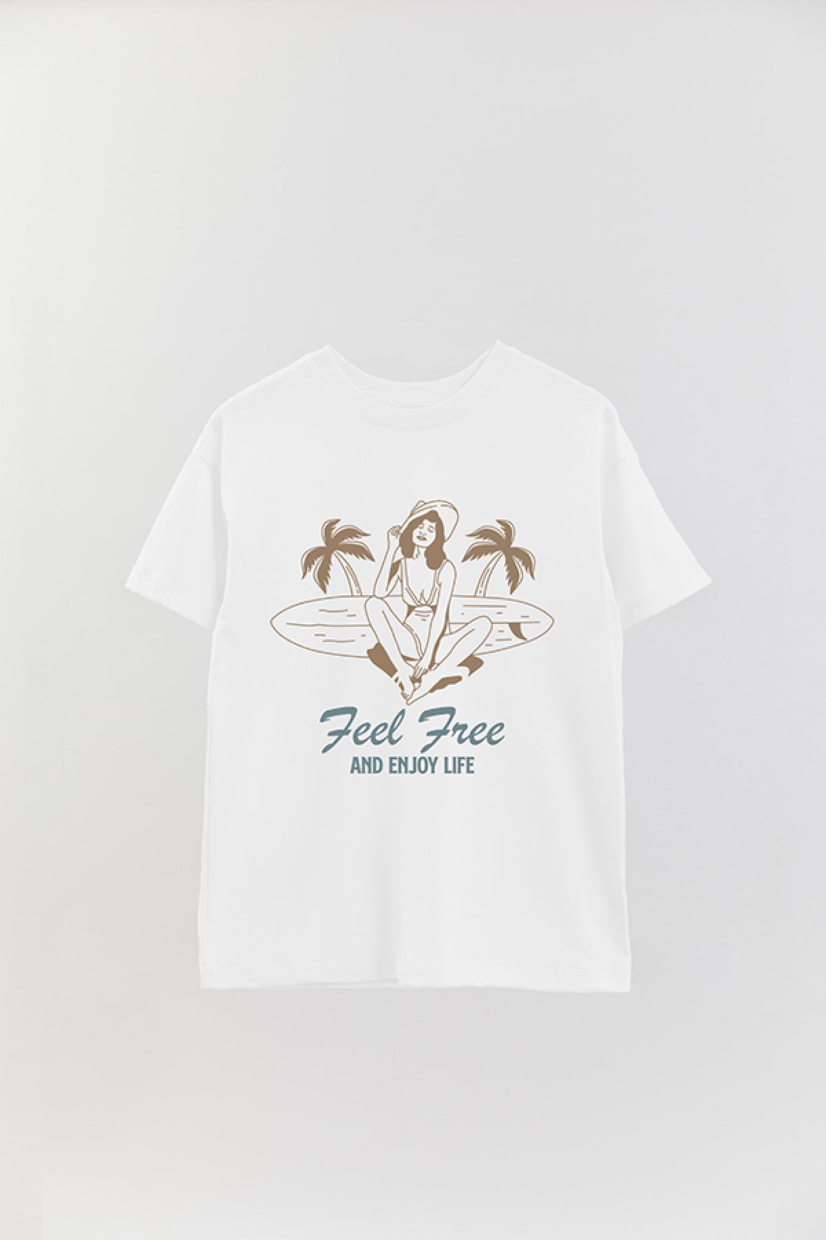 REMERA OVER ESTAMPADA SM FEEL FREE