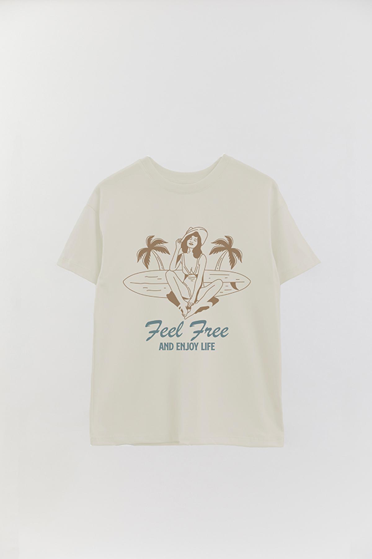 REMERA OVER ESTAMPADA SM FEEL FREE