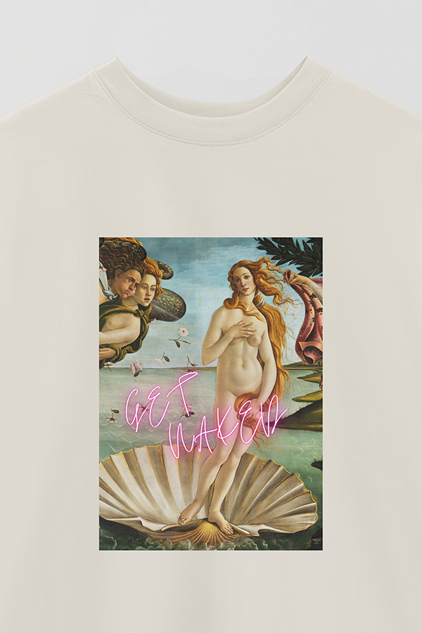 REMERA OVER ESTAMPADA ART COLLECTION 21 GET NAKED
