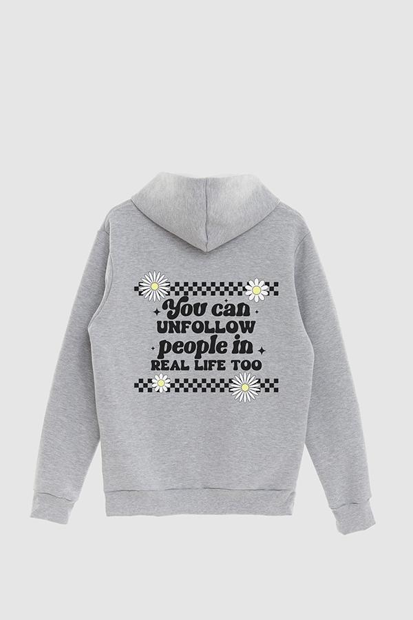 HOODIE ESTAMPADO DAISY YOU CAN UNFOLLOW PEOPLE IN REAL LIFE TOO