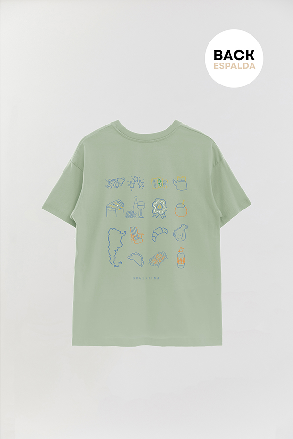 REMERA OVER ESTAMPADA ARG ICONOS