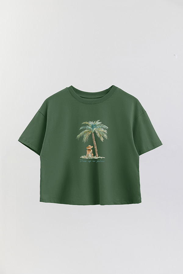 REMERA CROP ESTAMPADA COASTAL DRESS UP IN PALMS