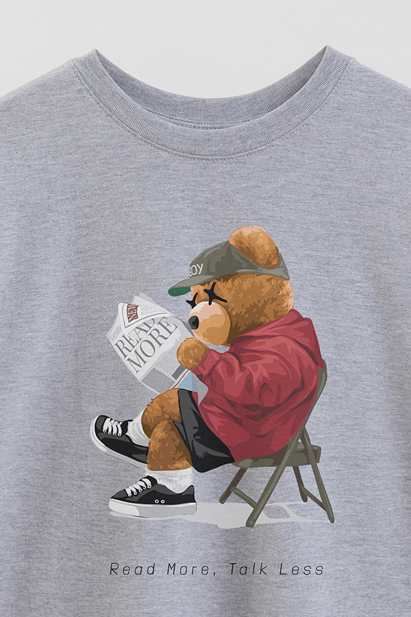 REMERA OVER ESTAMPADA UNISEX TEDDY READ MORE TALK LESS
