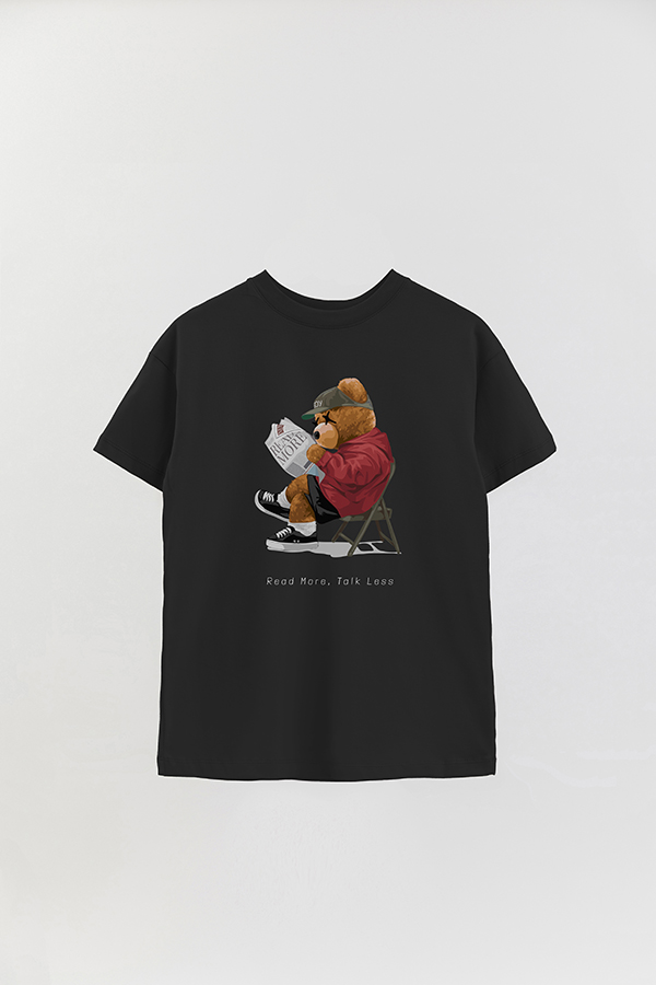 REMERA OVER ESTAMPADA UNISEX TEDDY READ MORE TALK LESS