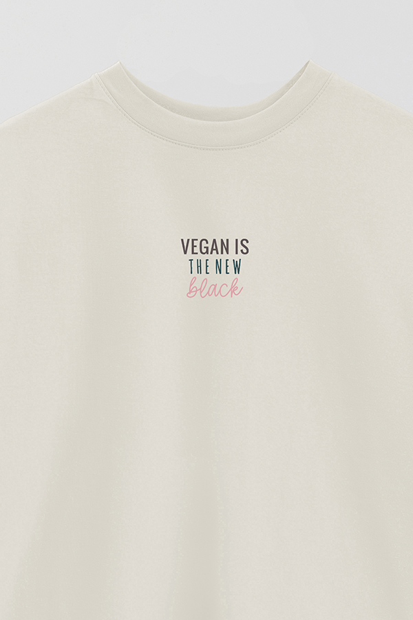 REMERA OVER ESTAMPADA VEGAN IS THE NEW BLACK