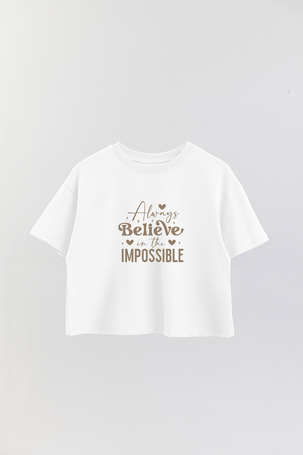 REMERA CROP ESTAMPADA PNK ALWAYS BELIEVE