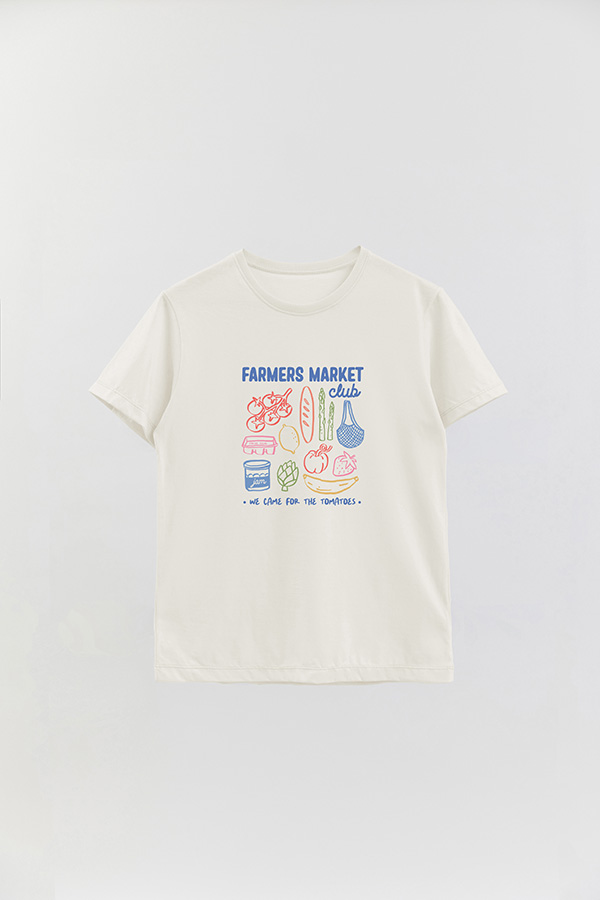 REMERA BASICA ESTAMPADA HD WE CAME FOR THE TOMATOES