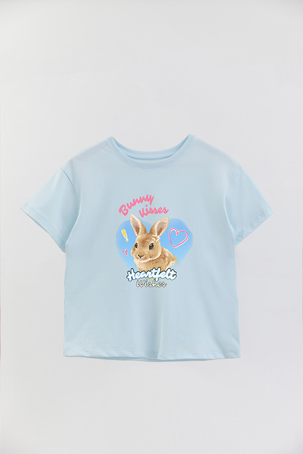 REMERA GIRL OVER BUNNY KISSES