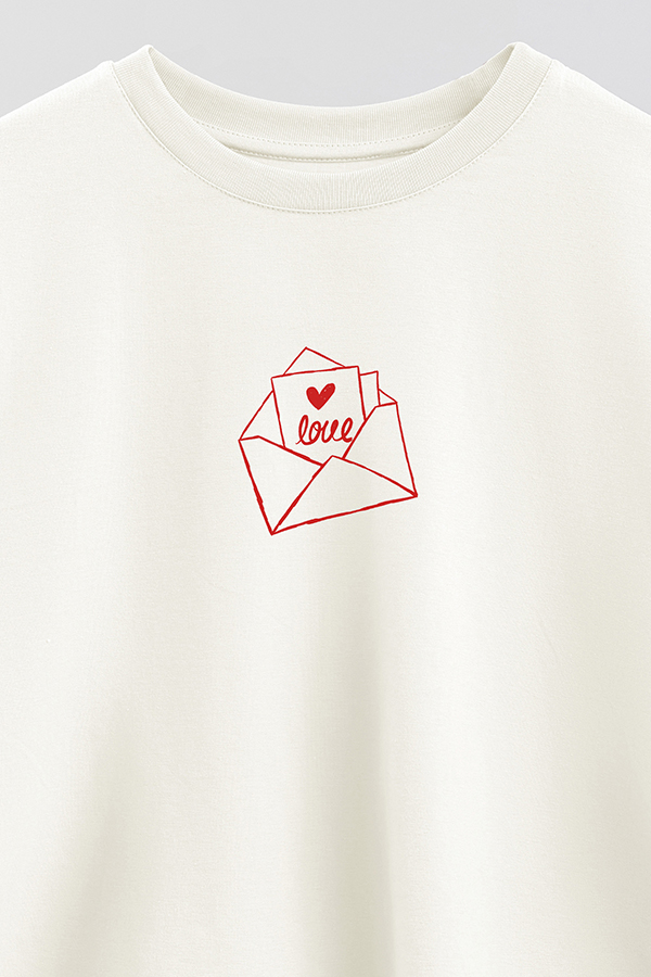 REMERA CROP ESTAMPADA FABULOUS VALENTINE LETTER