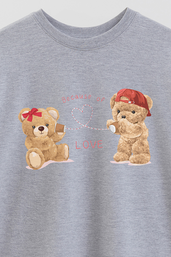 REMERA OVER ESTAMPADA UNISEX TEDDY CALL OF LOVE