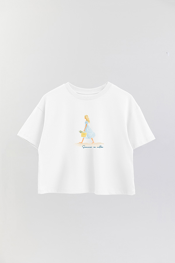 REMERA CROP ESTAMPADA COASTAL SUMMER IN MOTION