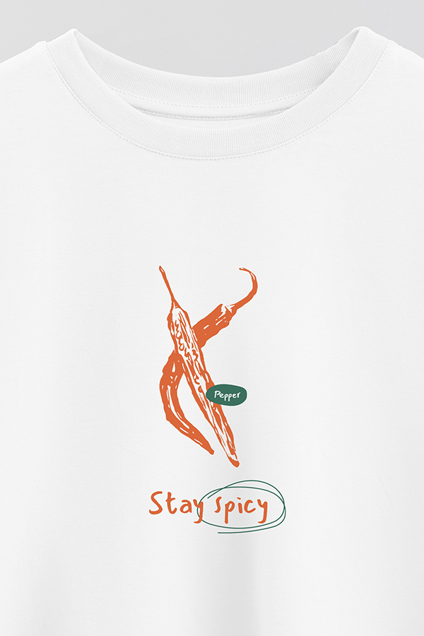 REMERA CROP ESTAMPADA HARVEST STAY SPICY