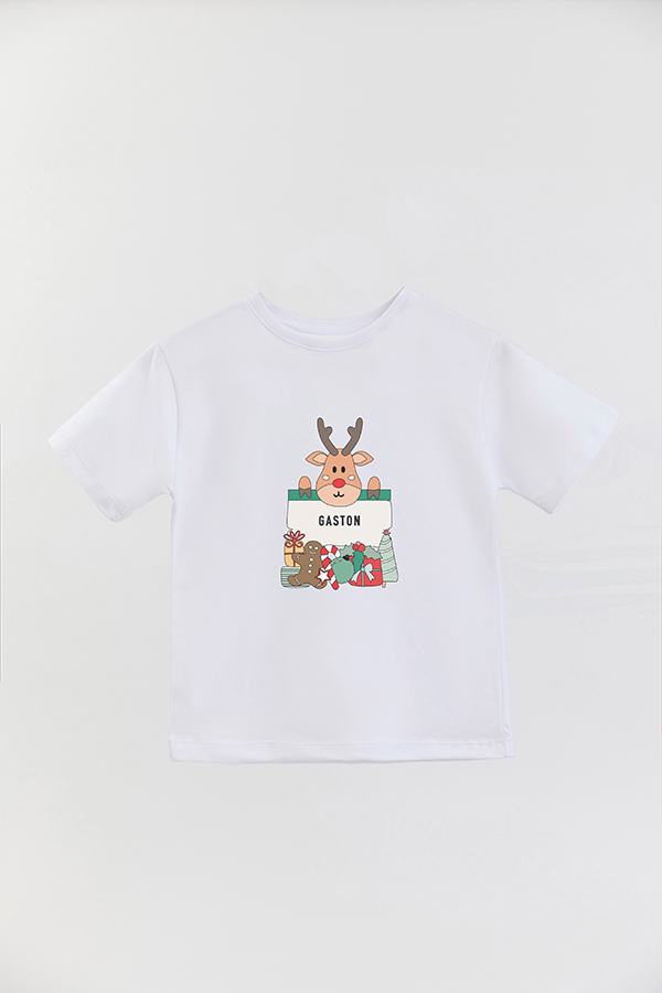 REMERA BASICA ESTAMPADA CHRISTMAS TAG TU NOMBRE AQUI