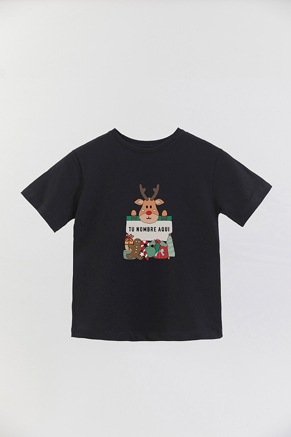 REMERA BASICA ESTAMPADA CHRISTMAS TAG TU NOMBRE AQUI