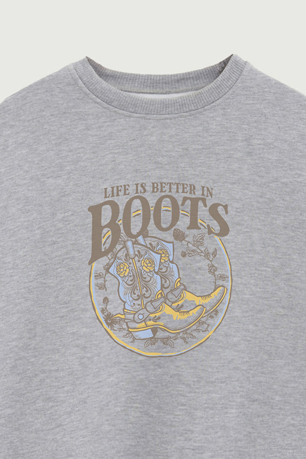 BUZO CREWNECK ESTAMPADO WESTERN BOOTS