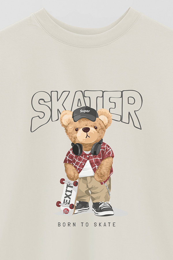 REMERA OVER ESTAMPADA UNISEX TEDDY SKATER