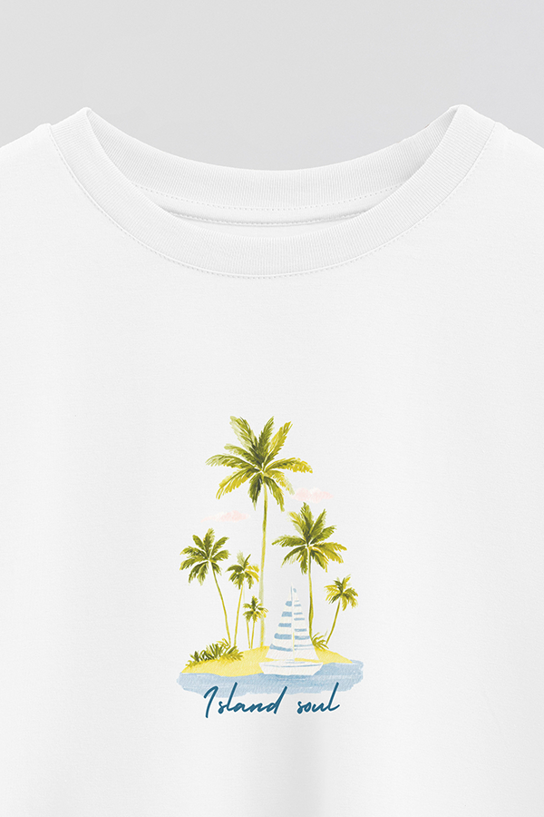 REMERA CROP ESTAMPADA COASTAL ISLAND SOUL