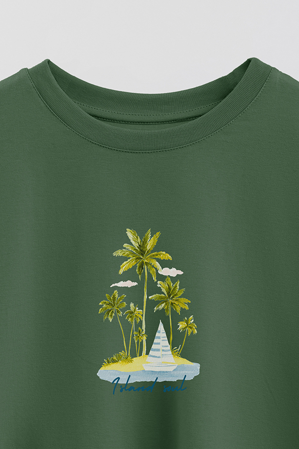 REMERA CROP ESTAMPADA COASTAL ISLAND SOUL