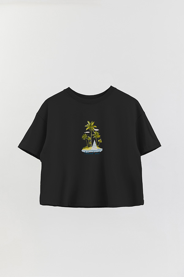 REMERA CROP ESTAMPADA COASTAL ISLAND SOUL