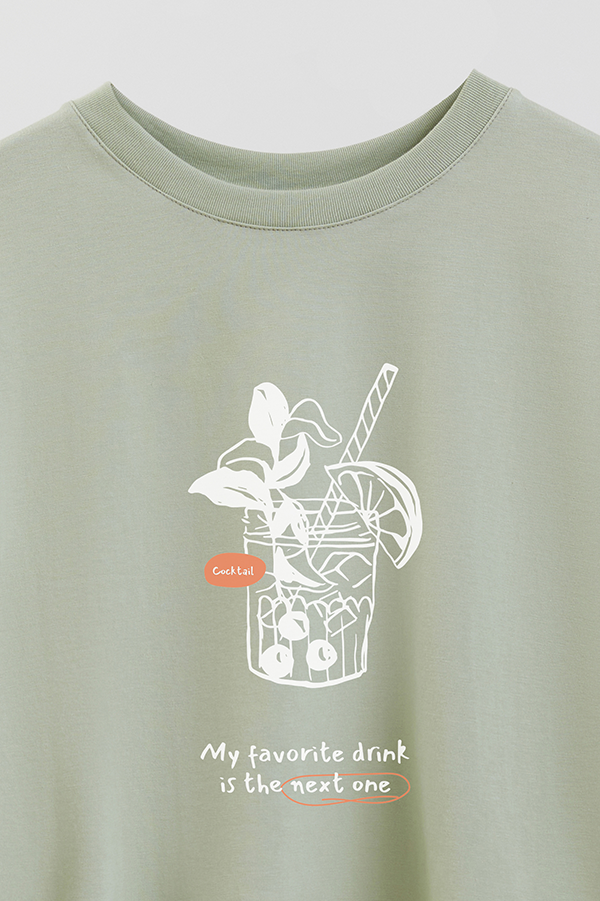 REMERA CROP ESTAMPADA ITALY MY FAVORITE DRINK