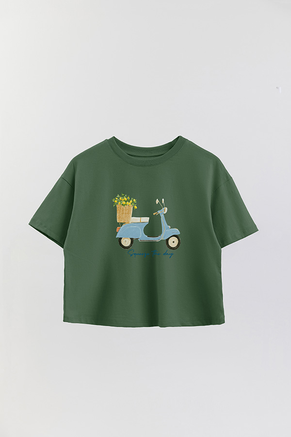 REMERA CROP ESTAMPADA COASTAL MOTORBIKE SQUEEZE THE DAY