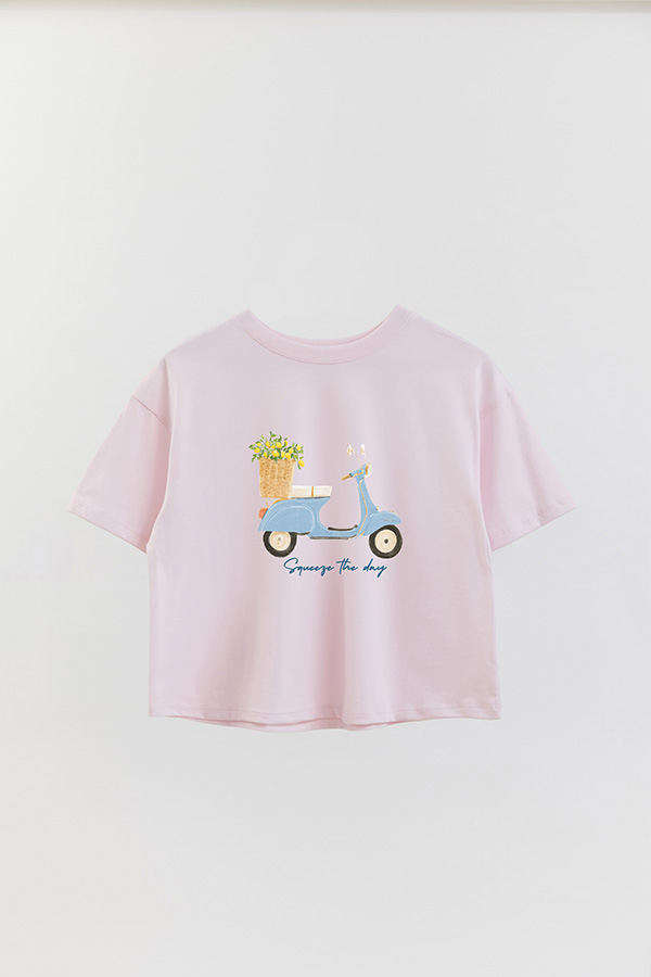REMERA CROP ESTAMPADA COASTAL MOTORBIKE SQUEEZE THE DAY