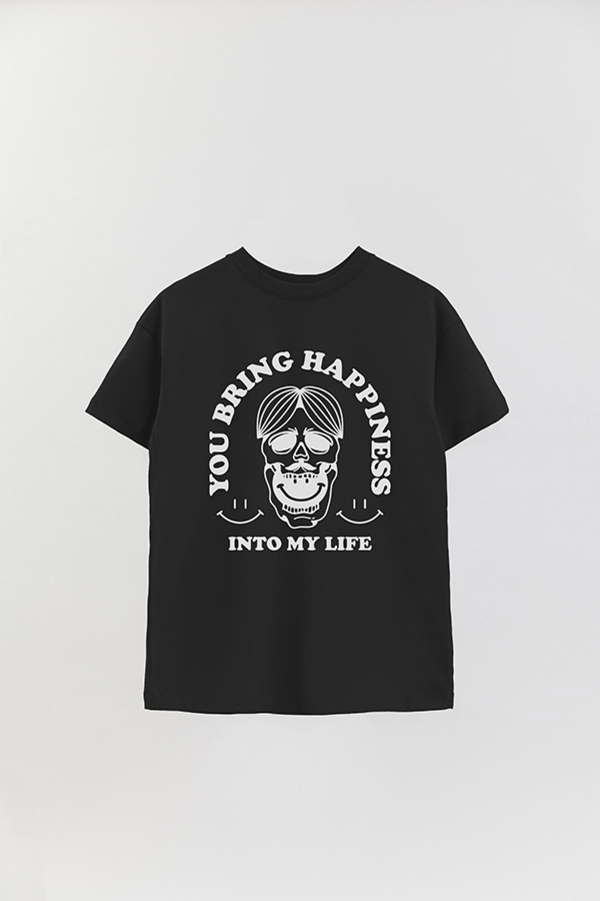 REMERA OVER ESTAMPADA GR YOU BRING ME HAPPINESS