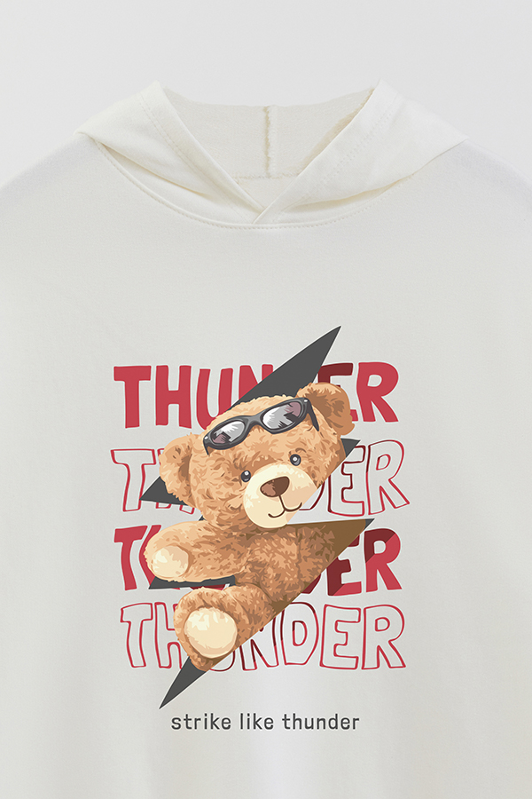 HOODIE RUSTICO BOY TEDDY STRIKE LIKE THUNDER