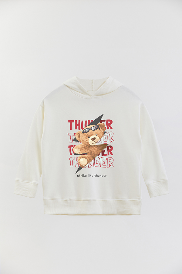 HOODIE RUSTICO BOY TEDDY STRIKE LIKE THUNDER