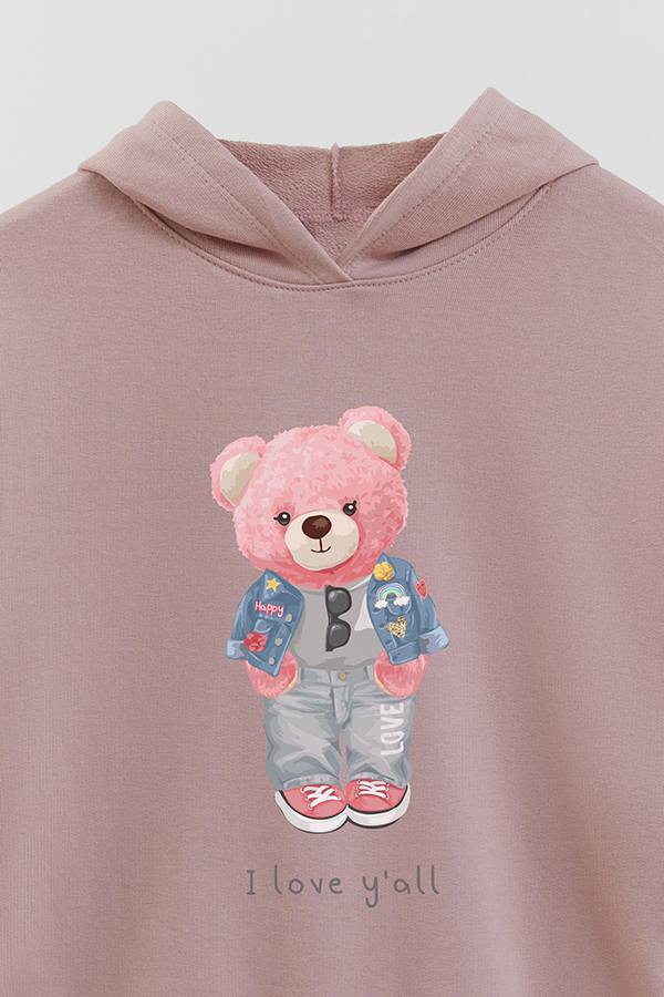 HOODIE RUSTICO KID TEDDY LOVE YOU ALL