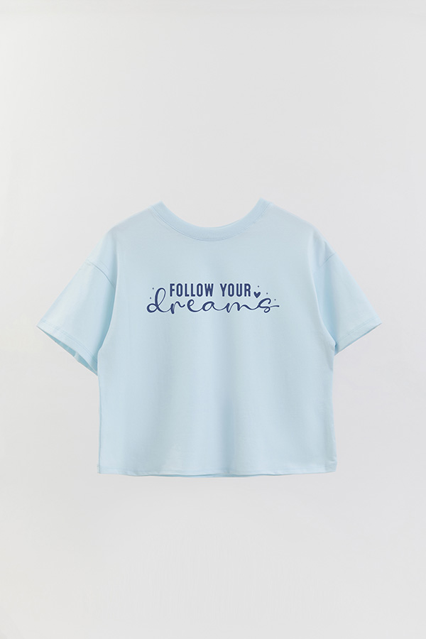 REMERA CROP ESTAMPADA BL FOLLOW YOUR DREAMS