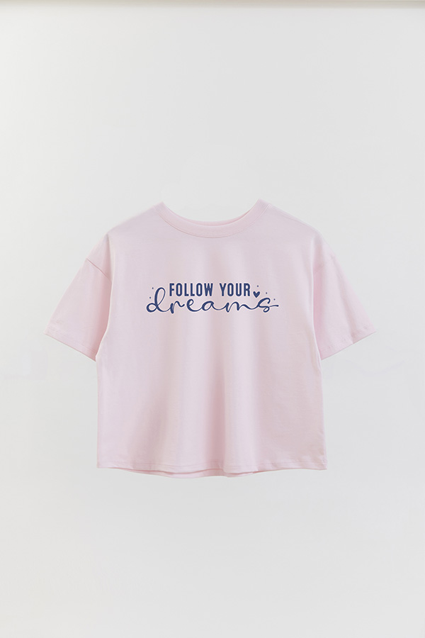 REMERA CROP ESTAMPADA BL FOLLOW YOUR DREAMS