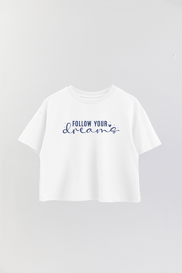 REMERA CROP ESTAMPADA BL FOLLOW YOUR DREAMS