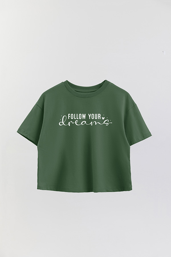 REMERA CROP ESTAMPADA BL FOLLOW YOUR DREAMS