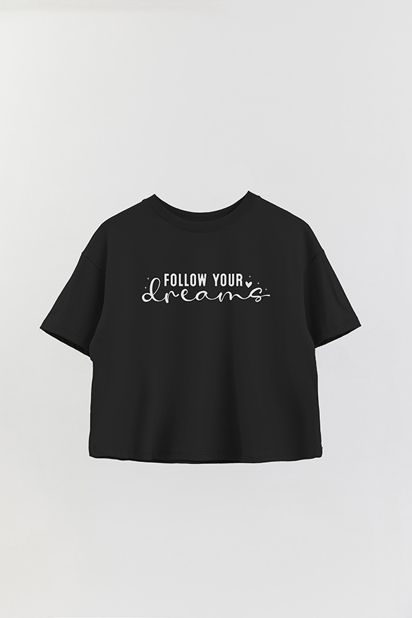 REMERA CROP ESTAMPADA BL FOLLOW YOUR DREAMS